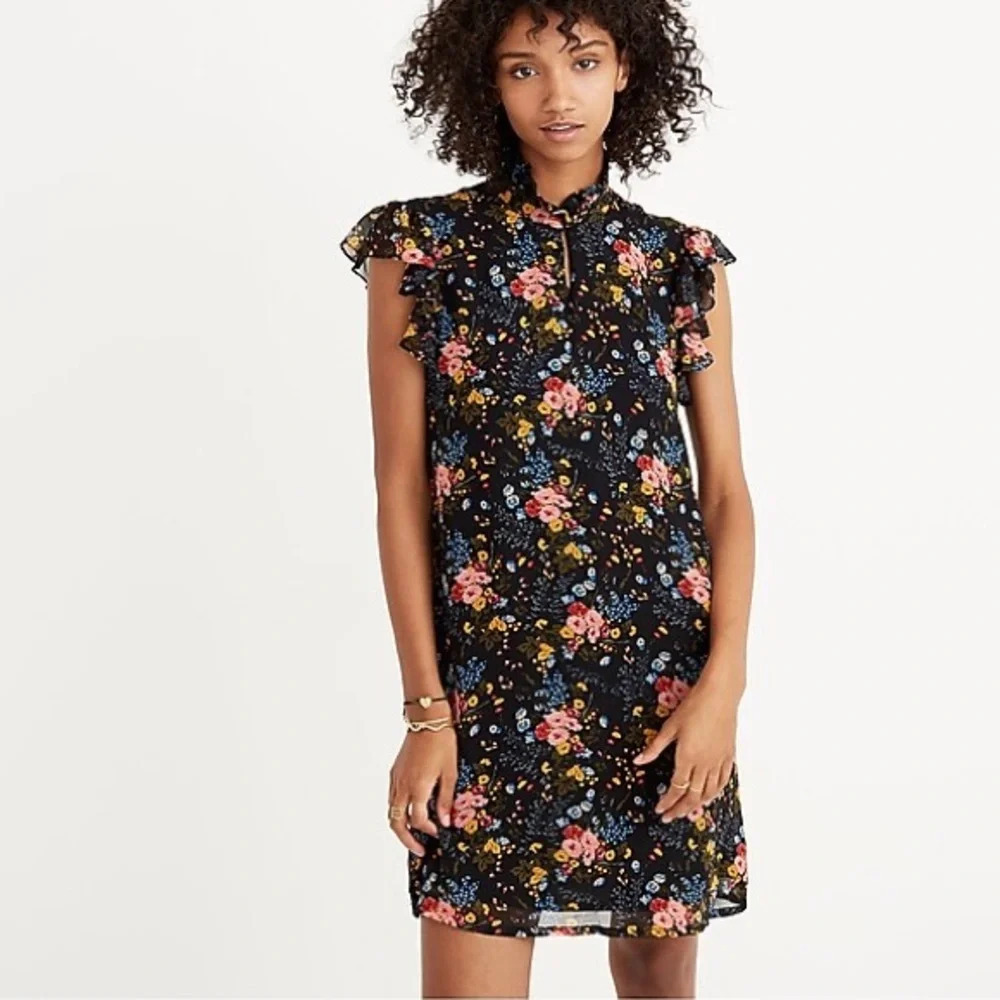 Madewell x No. 6 Silk Beacon Dress Garden Bouquet Floral Print Casual Size 0